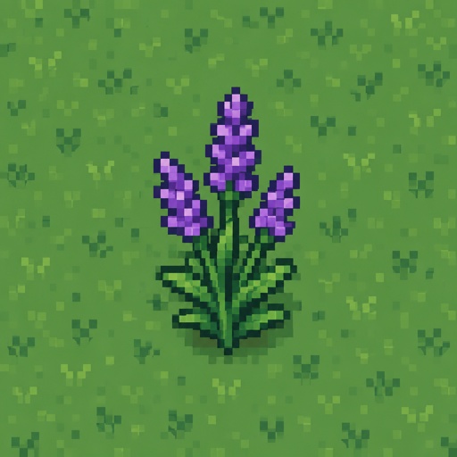 Single Lavender for a fantasy game set in modern times, top-down style