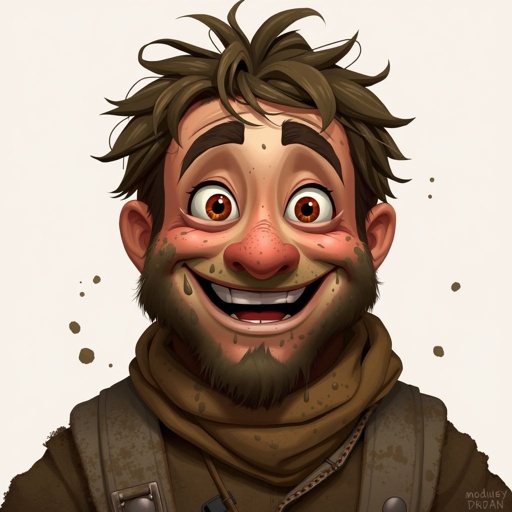 Create a adult funny character name mud dud 