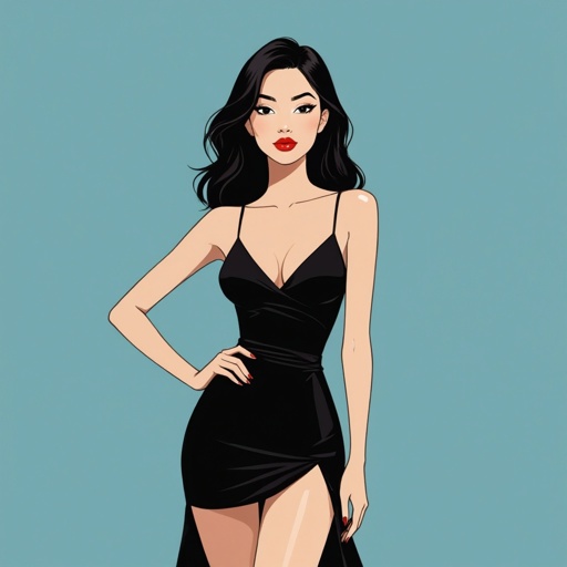 Create a character lady who has attitude but is funny looking but about fashion and loves lipgloss