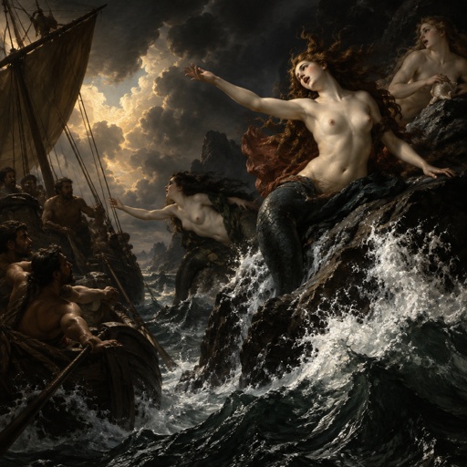 The Siren's Call (Mythological creatures whose beautiful, sweet singing lured sailors to wreck on hidden rocks.)