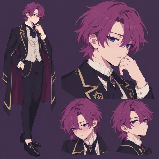 Male name Andrew, rich boy, isolated till he was 16, has neat neck long swooped on left side fuchsia purple hair, deep beautiful Azure eyes,gives sassy look at people, shy, quiet, easily overwhelmed, only friend is his next door neighbors son whose name is jack the lead star of baseball team and jack has a girlfriend named rose