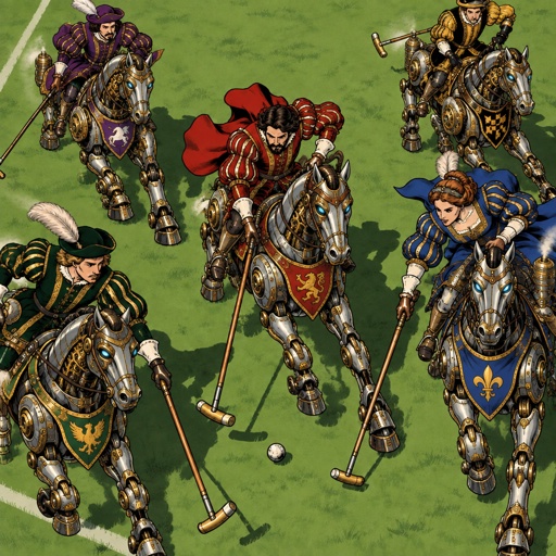 a group of knights playing a game on a field