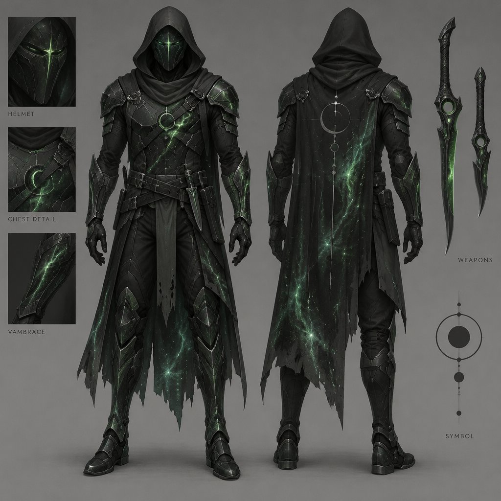 assassin green shiny cosmos color mostly black
