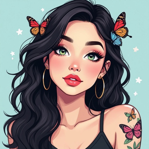 Name Breelin with butterflies tattoo 