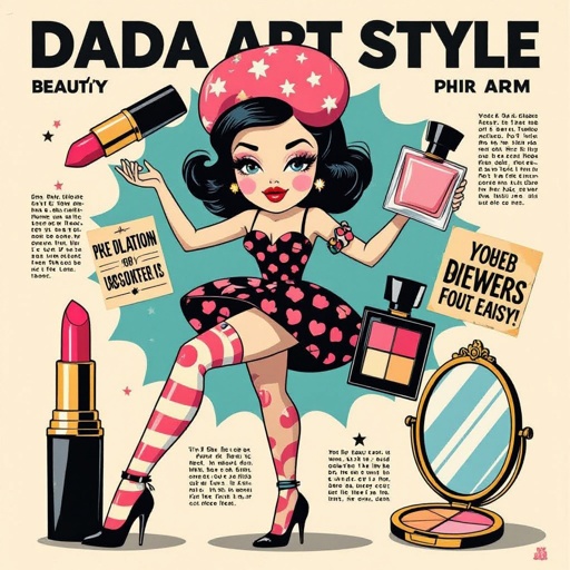 Create a character showing there whole body head to toe, a lady who loves beauty products
