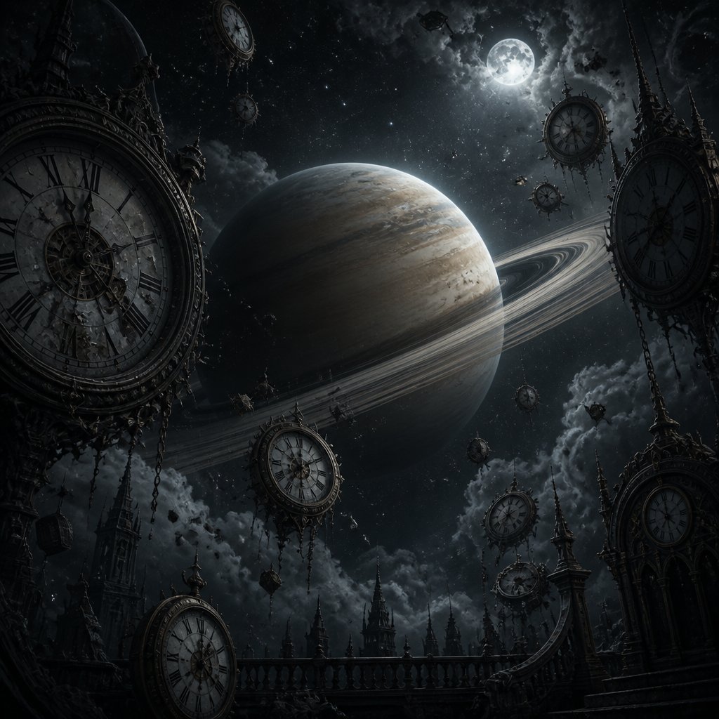 saturn with clocks