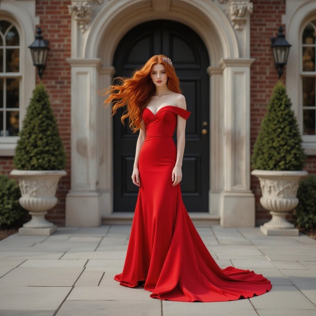 Queen of hearts daughter as a teenager with red hair  