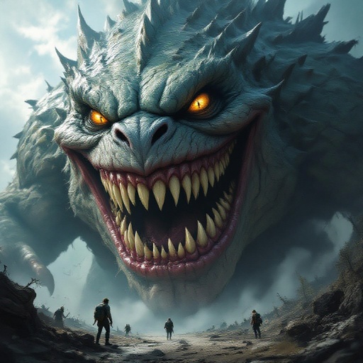 Scary smiling mouth titan 