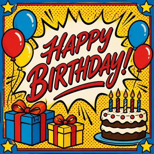 Elegant note with a nice border that just says happy birthday in cursive script with an exclamation mark