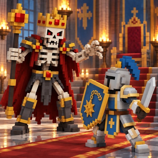 a lego figurine of a knight and a knight with a sword