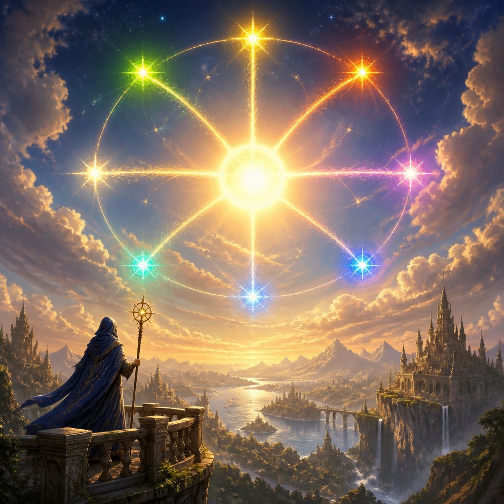 8 star paths in the sky sun