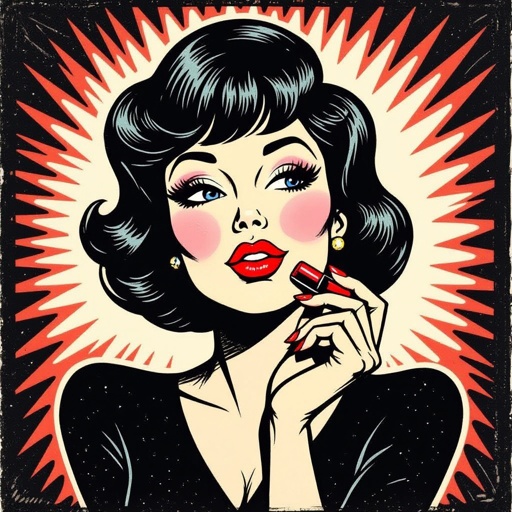 Create a character lady who will has attitude but is funny looking and loves lipgloss 
