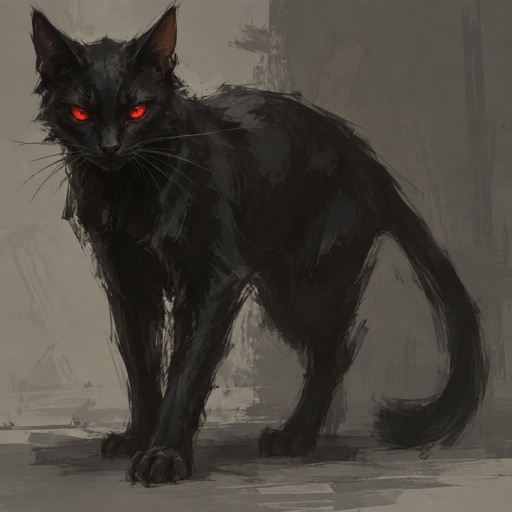 black cat red eyes 