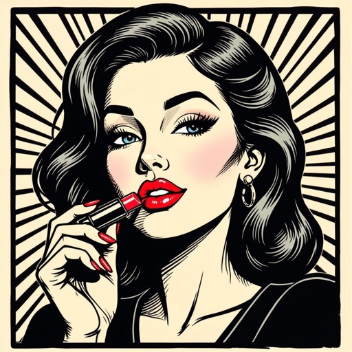 Create a character lady who will has attitude but is funny looking and loves lipgloss 