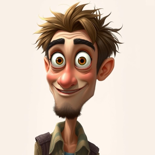 Make a tall but slickly guy, who is funny lucky and clumsy and always looks lost. 