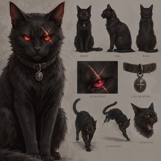 black cat red eyes special x scar
