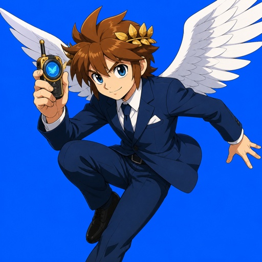 Pit from Kid Icarus from brawl stars as a spy, dynamic poses