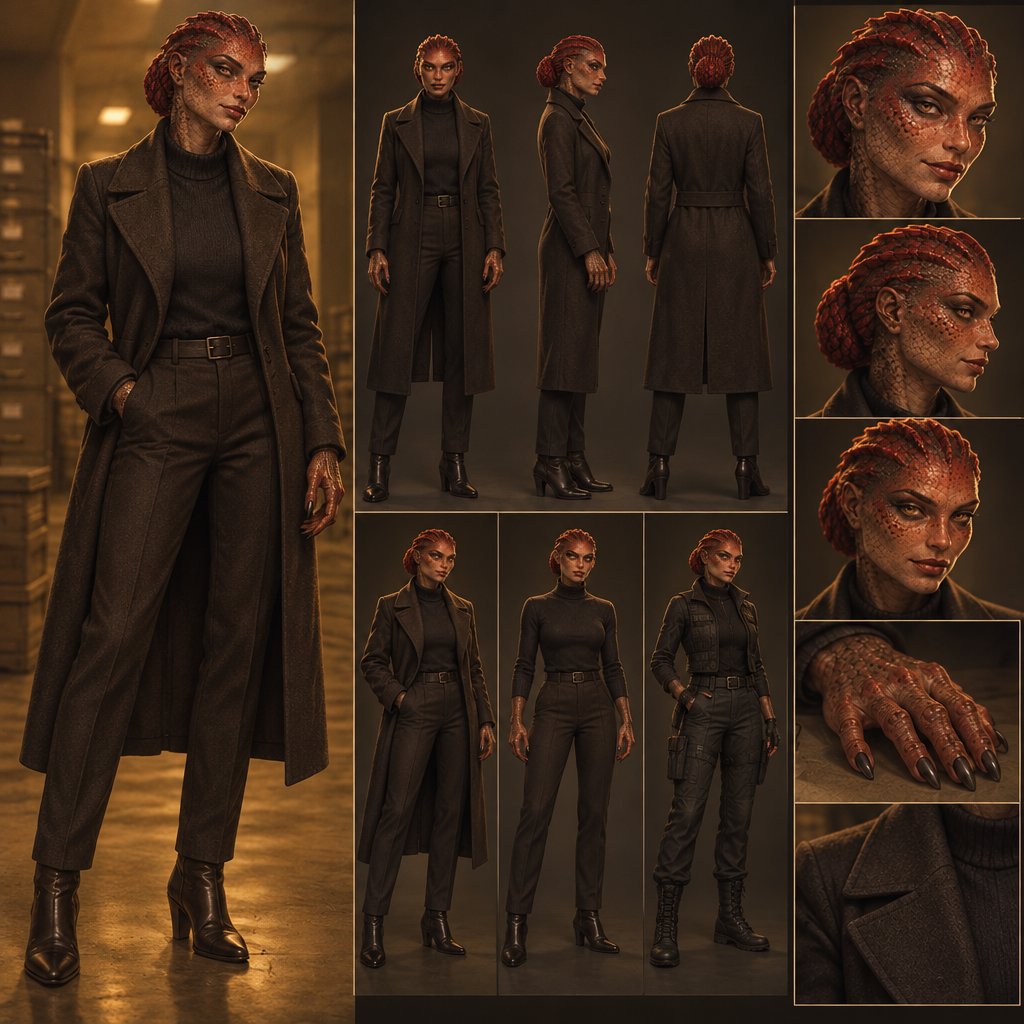 a collage of photos of a woman with red hair