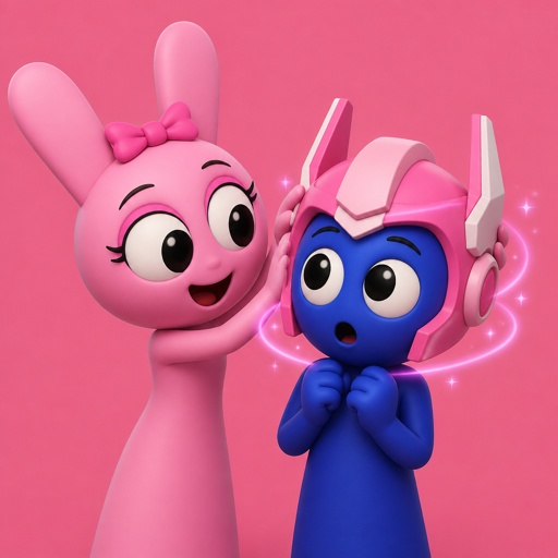 Pinki from Sprunki turning into Elita one for Jevin from Sprunki for the first time 