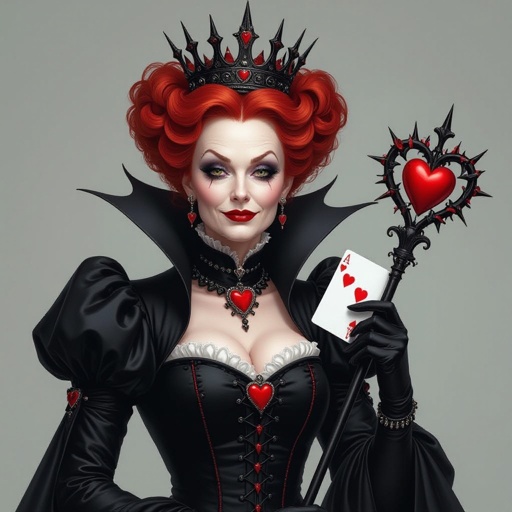 Queen of hearts evil with red hair old