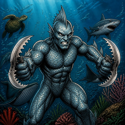 a drawing of a creature in the ocean