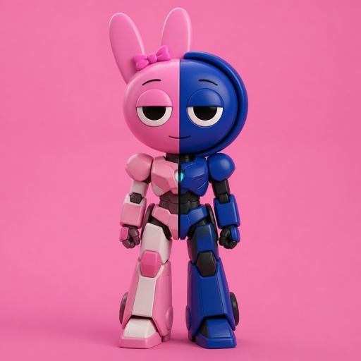 Pinki from Sprunki as Elita One merging with Jevin from Sprunki starting with her legs 