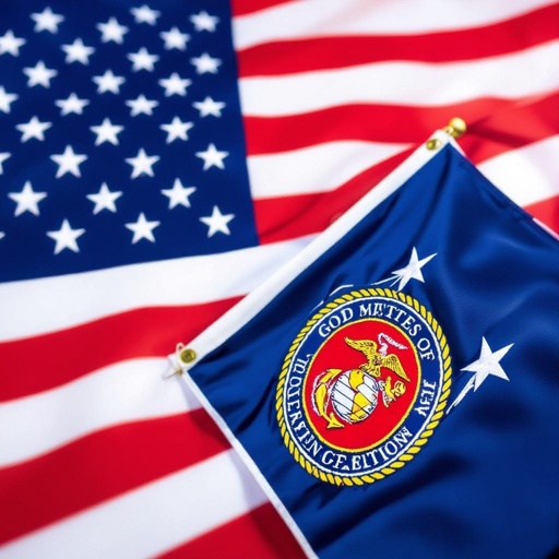 USA flag Marine Corps flag God Bless America 