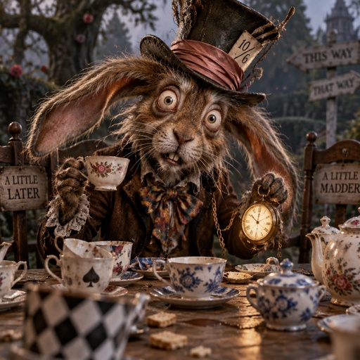 The mad hare for Alice in wonderland 