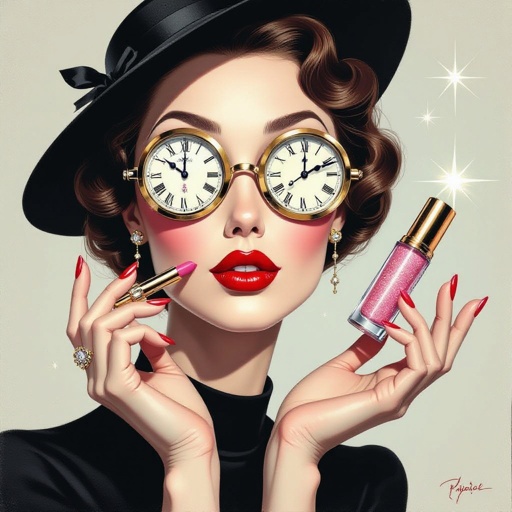 Create a character lady who has attitude but is funny looking and loves lipgloss