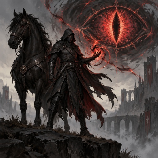 dark assassin, horse companion, summoning abilities, dragon eye