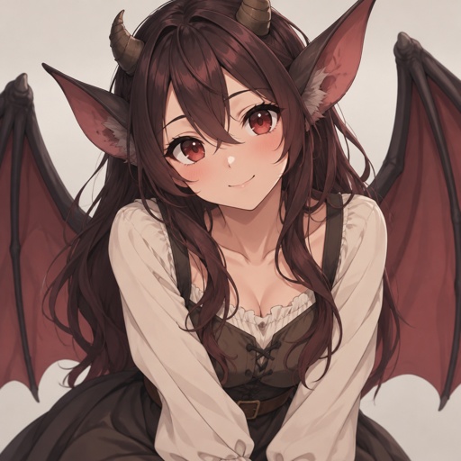 New Jersey Devil woman, modest clothes, trying to look friendly,beautiful 