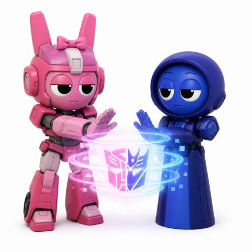 Pinki from Sprunki as Elita One starting the merge with Jevin from Sprunki 