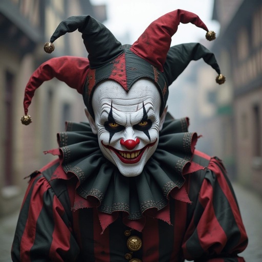 A jester from 17th century who believes of dark humor but he’s brutal and scary looking 