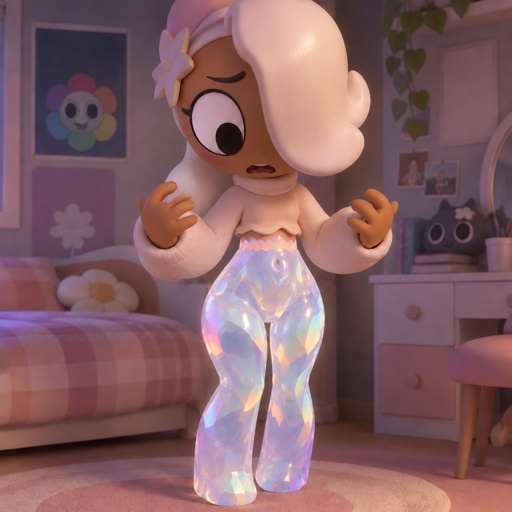 a cartoon character is standing in a room