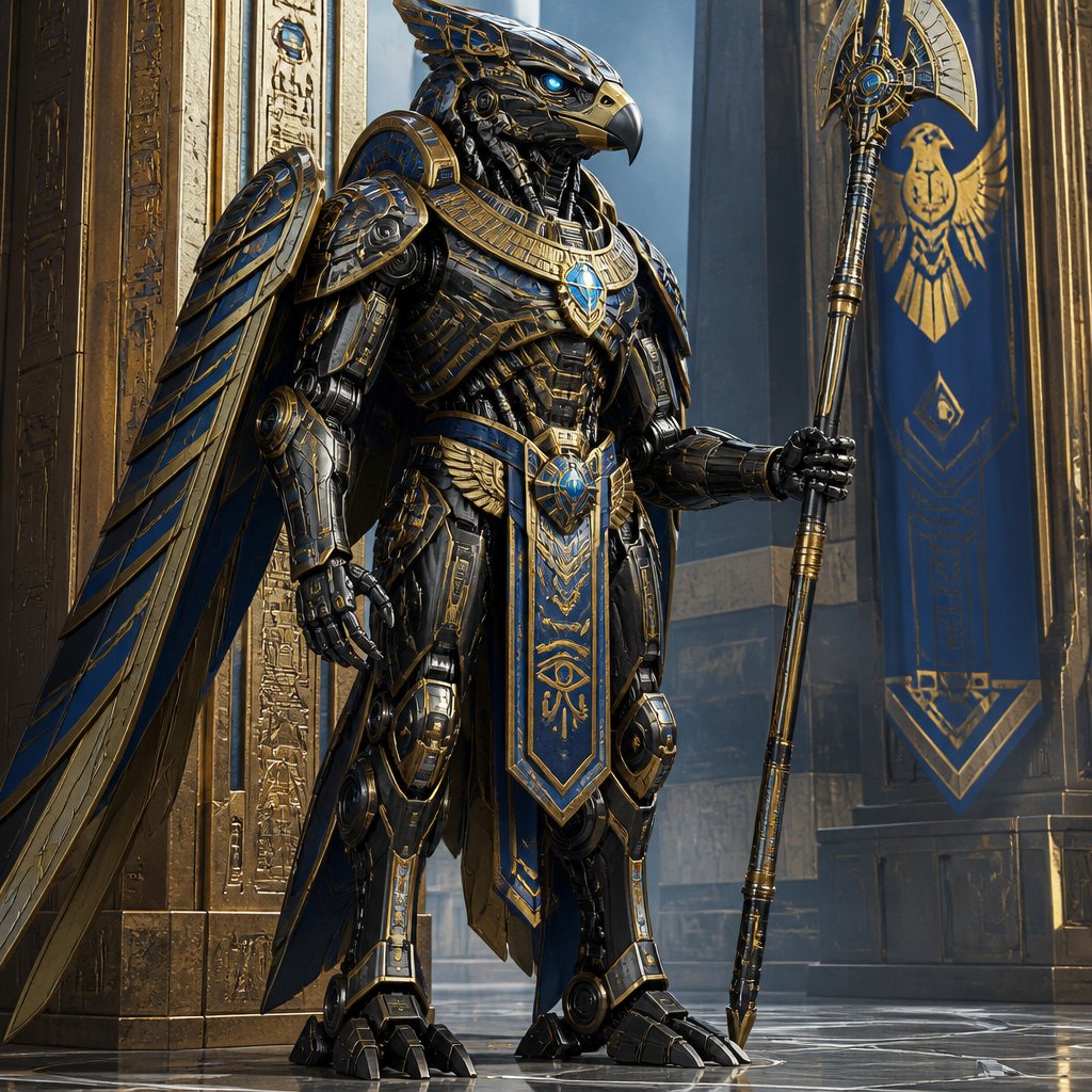 Horus Hawk Guard warforged with mechanical body