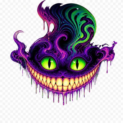 an image of a creepy face with green eyes