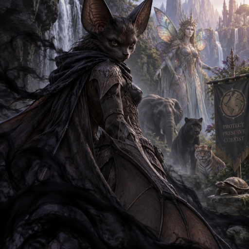 Her name is, Dark Mist, a bat transformed into a warrior by Mother Nature, Queen Butterfly Nebula, to help fight extinction of endangered species. She can manipulate the darkness. 