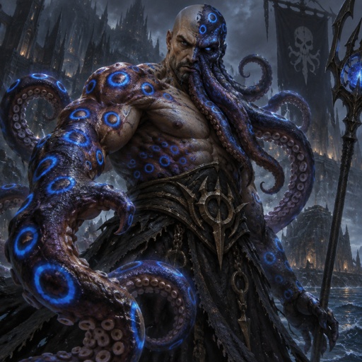 His name is blue ring, a blue ring octopus, half human. His skin is the same as a blue ring octopus, muscular super villain. 