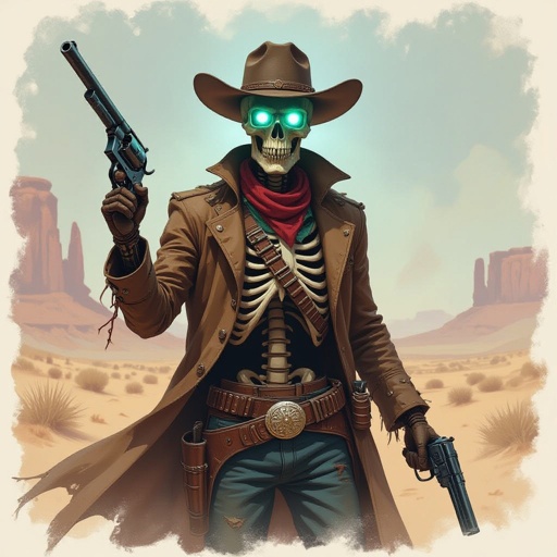 Western cowboy skeleton