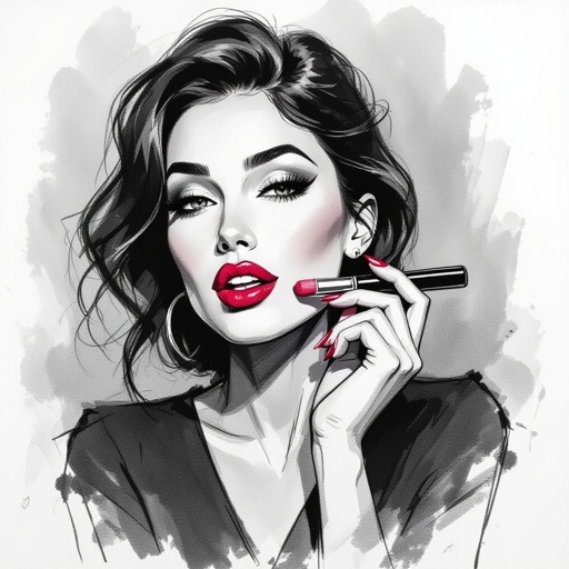 Create a character lady who has attitude but is funny looking and loves lipgloss