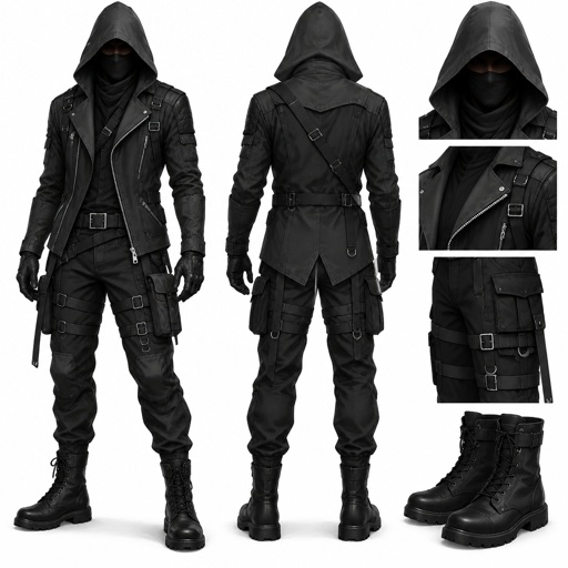 Modern assassin clothes drawing