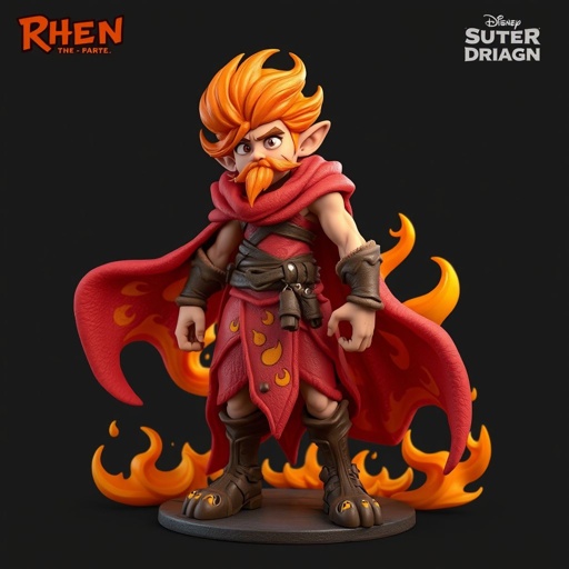 Create a character: battle hero Rhen the Fire-Singer – A lean, muscular man. Show him head to toe including his shoes.