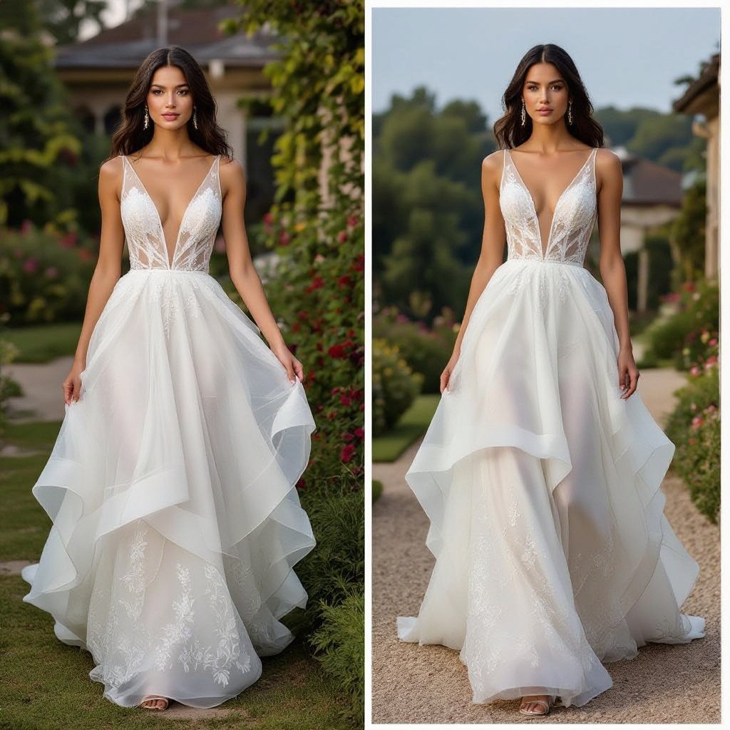 Babe in a Transparent Organza Dress