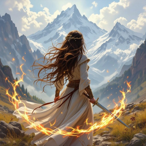 Women with long brown hair on my mountain fighting her throughs and winning 