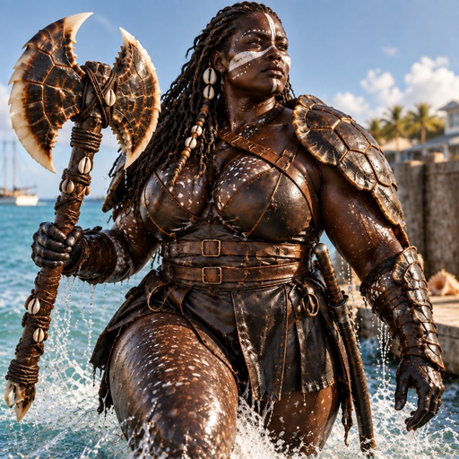 a woman in a body of water with a sea turtle on her arm