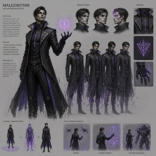 Male Villian technology control powers, multiple of the same character