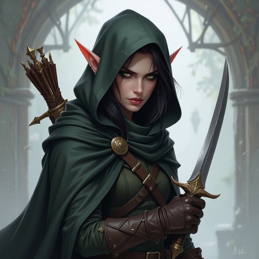 Edgy rogue half elf