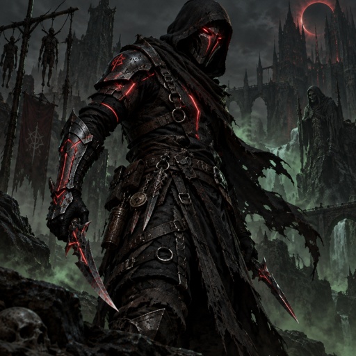 A ninja assassin futuristic outfit