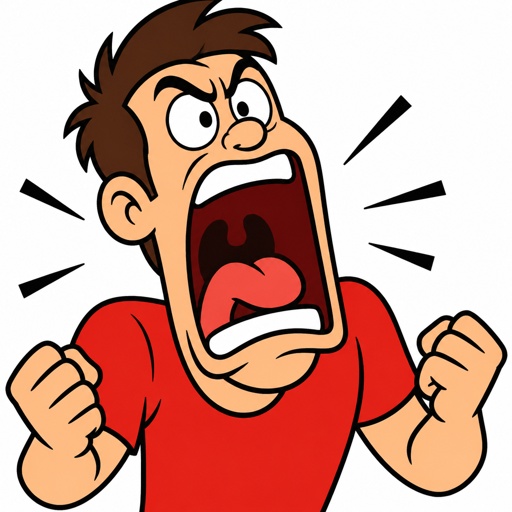 Scream Mouth Wide O Man