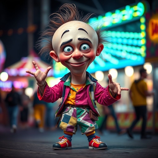 Create a character who is funny with no neck